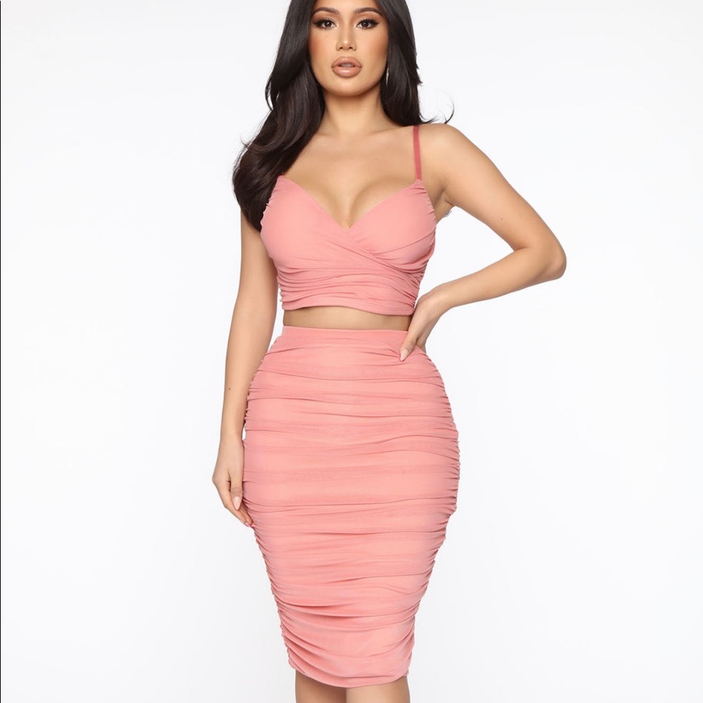 Ruched skirt set